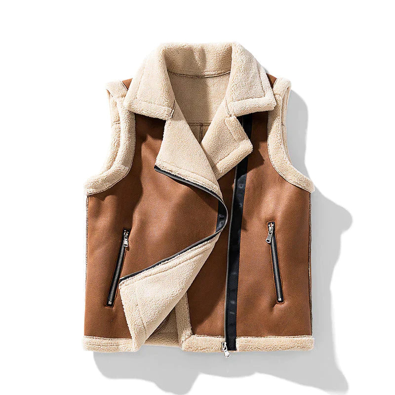 ז'קט חורפי לנשים ללא שרוולים עם ר zipper – מושלם לימי החורף הנעימים