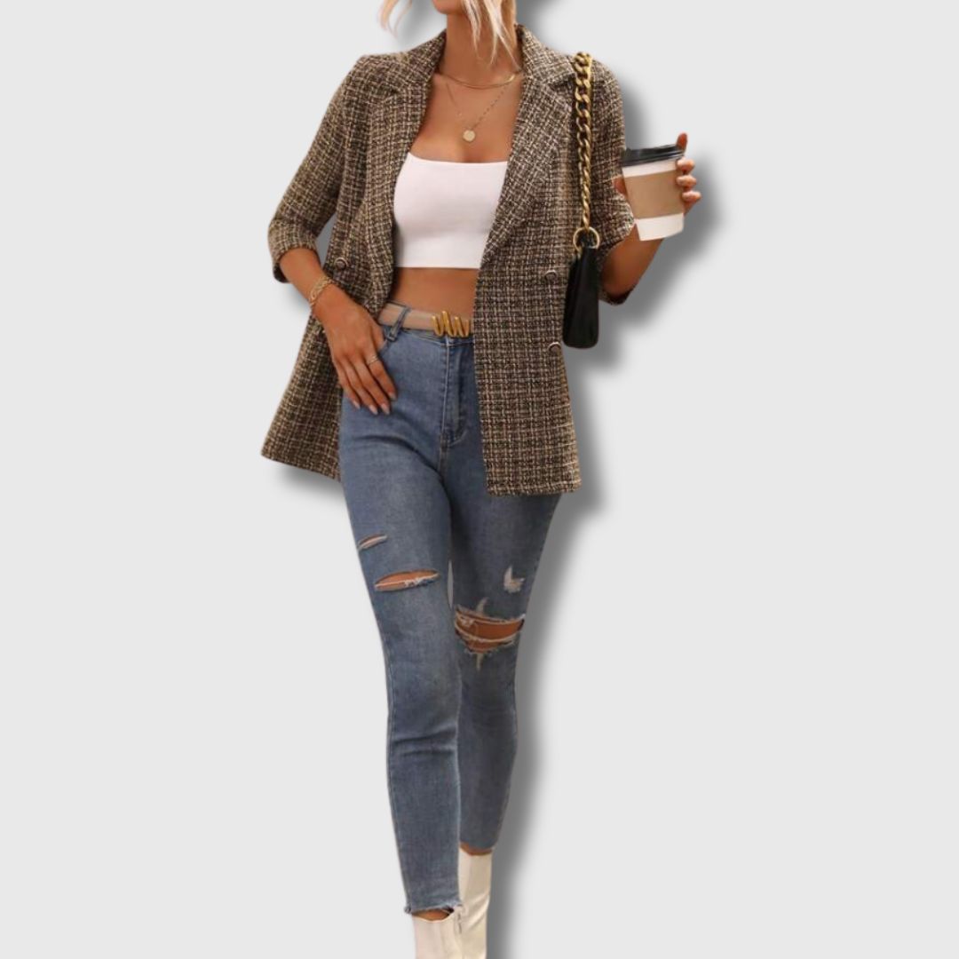 Elegant and impressive women's tweed blazer - the summer season's hit