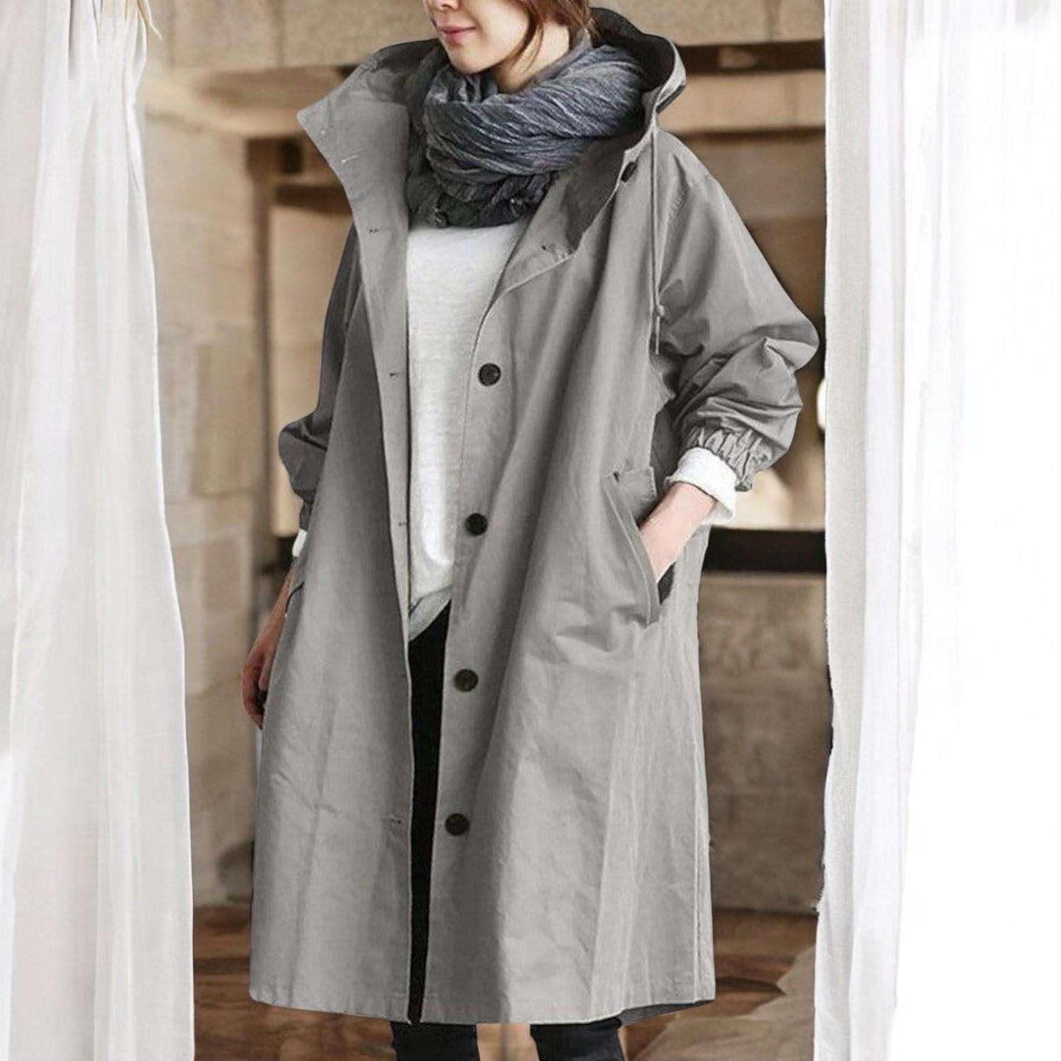 Katrine | Elegant Trench Coat with Modern Leather for a Protected and Stylish Look