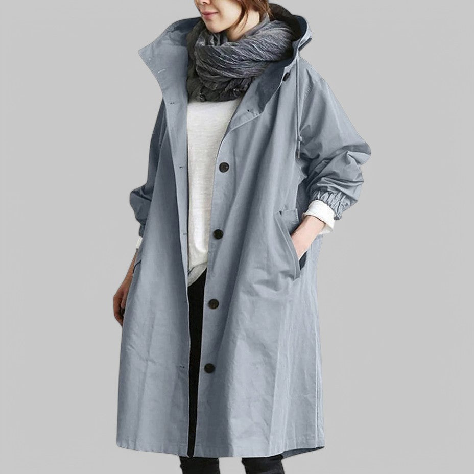 Katrine | Elegant Trench Coat with Modern Leather for a Protected and Stylish Look