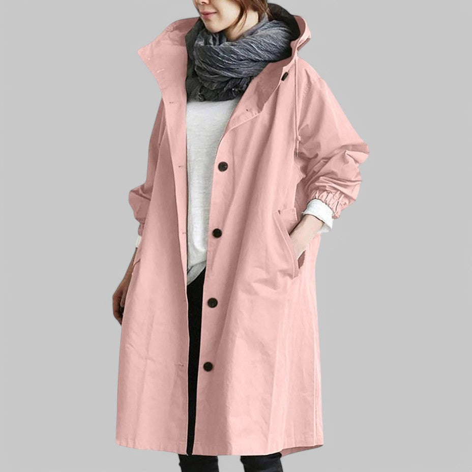 Katrine | Elegant Trench Coat with Modern Leather for a Protected and Stylish Look